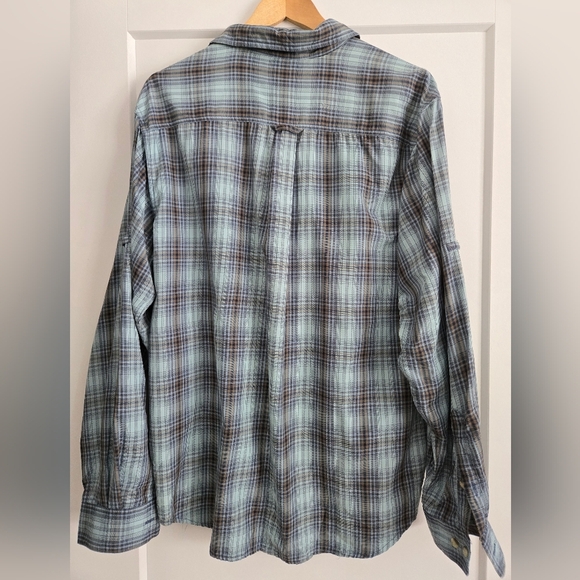 Columbia Titanium Men's Large Blue Plaid Shirt 69724 - Picture 2 of 16